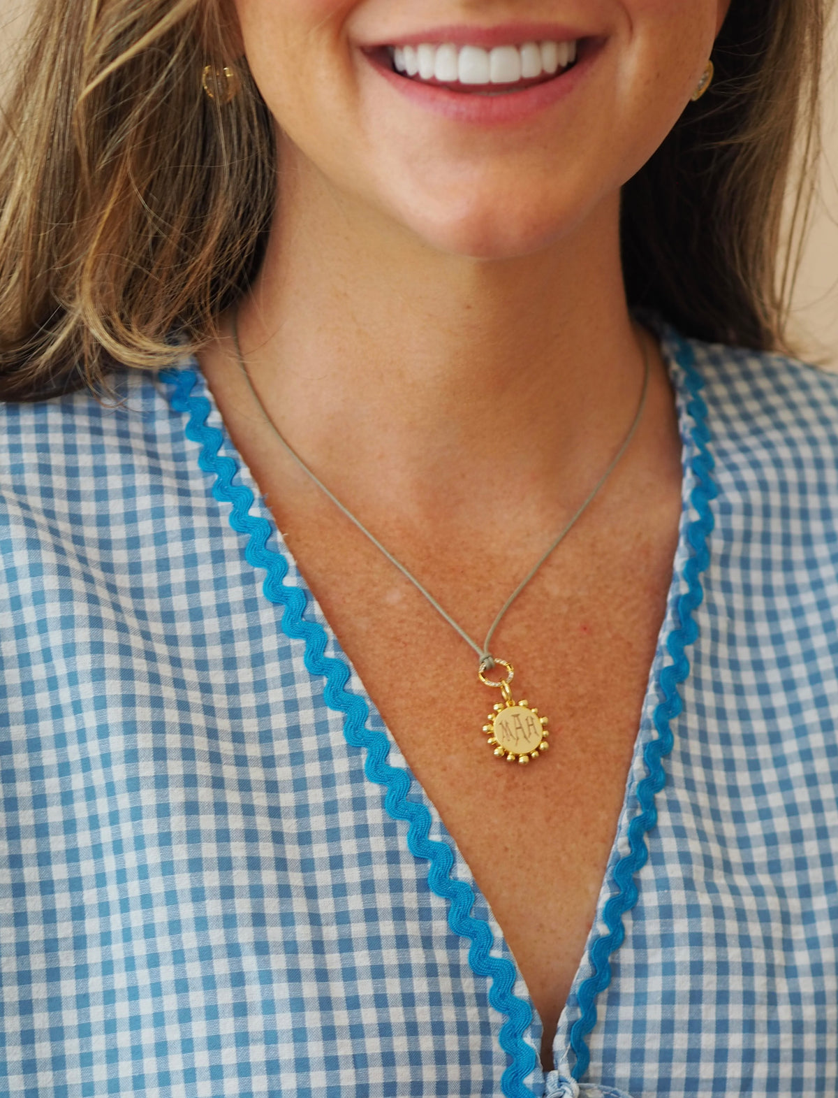 Sand Taupe Charm Cord Necklace1
