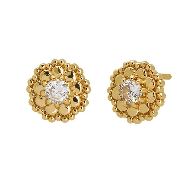 Scallop Crystal Studs