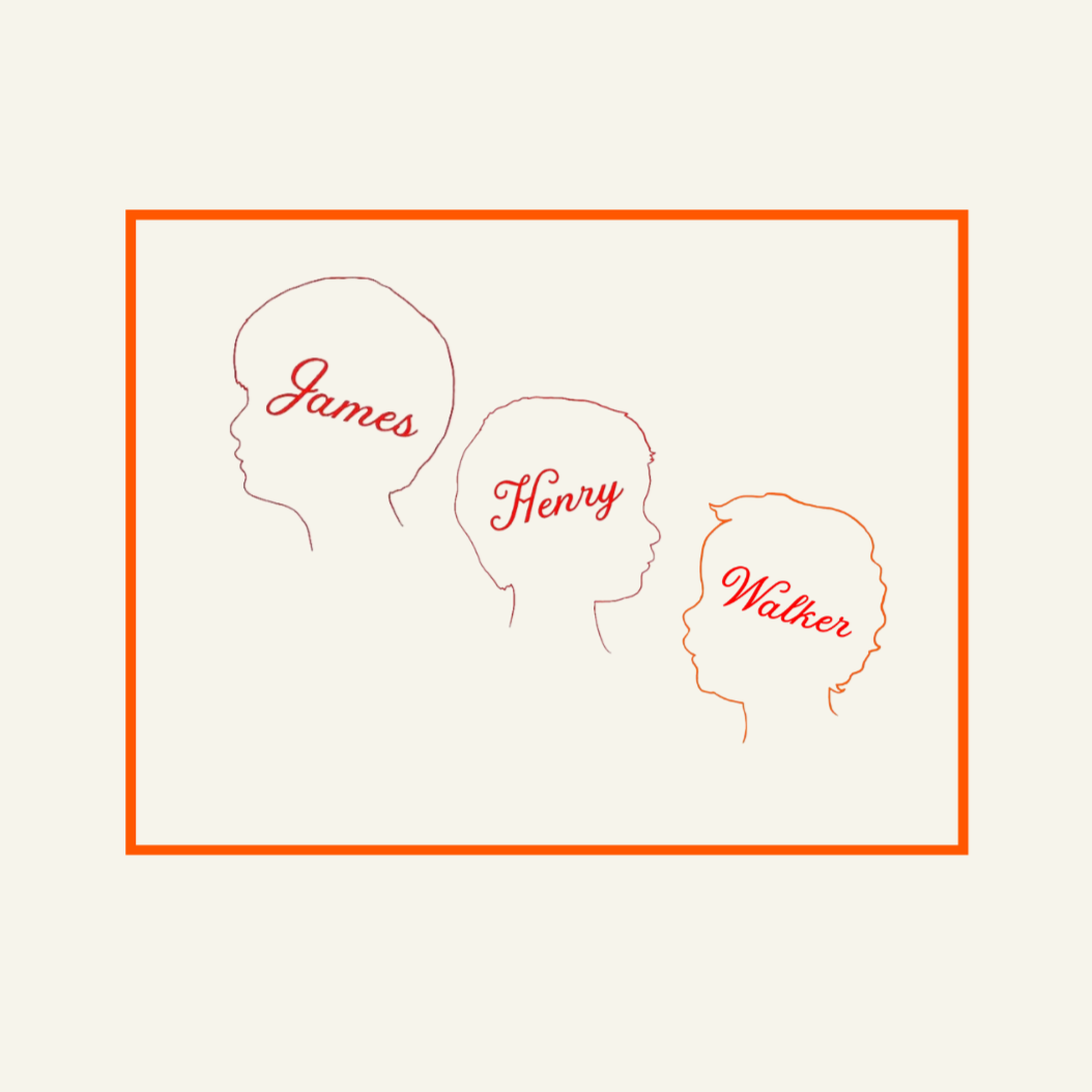 Sibling Silhouette Engraving
