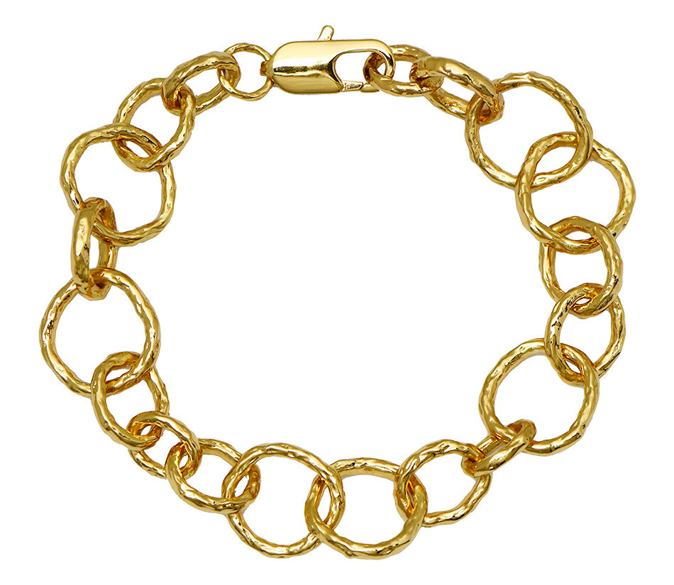 hammered link chain bracelet
