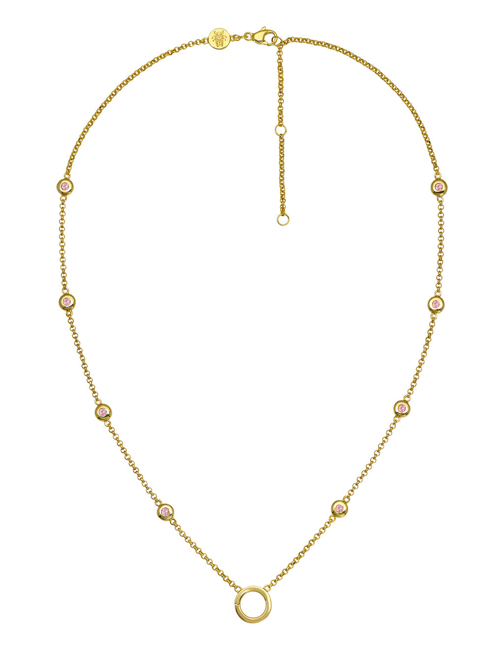 pink tourmaline charm necklace