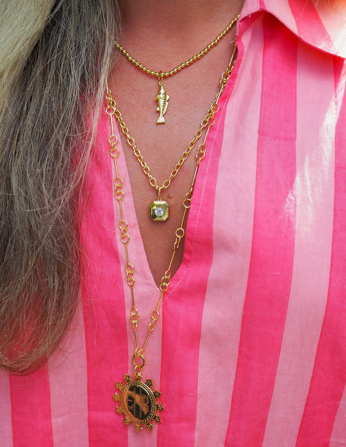 summer necklace stack