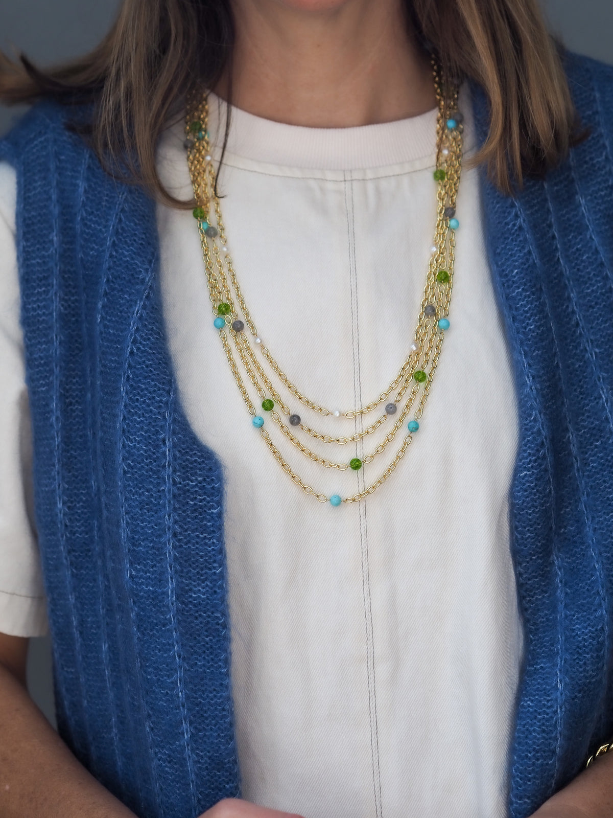 Turquoise Thick Cable Chain-30 Inches