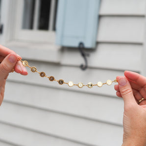 Engravable Scalloped Station Bracelet