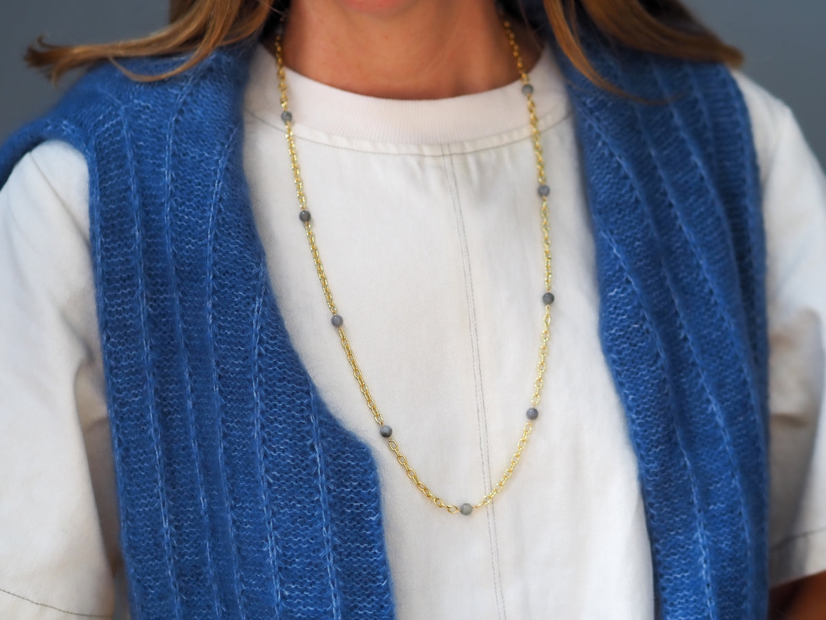 Labradorite Thick Cable Chain-30 Inches
