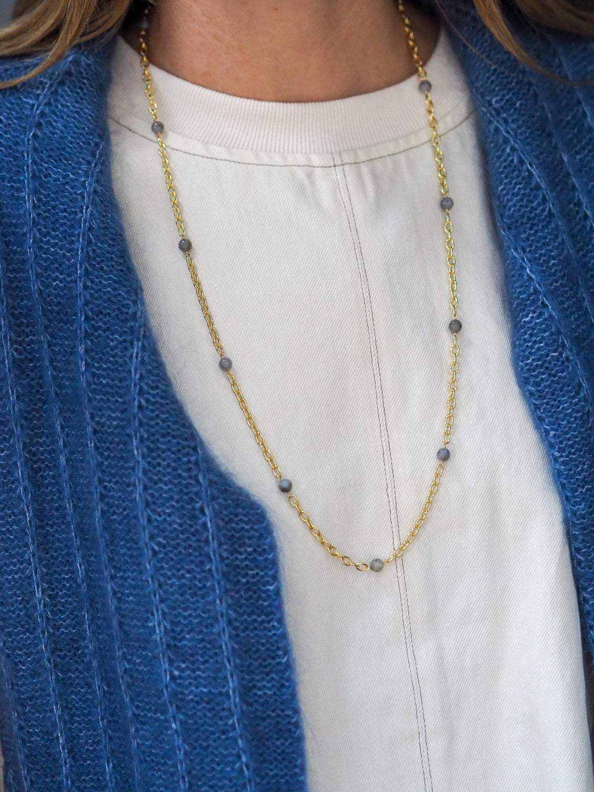 Labradorite Thick Cable Chain-30 Inches
