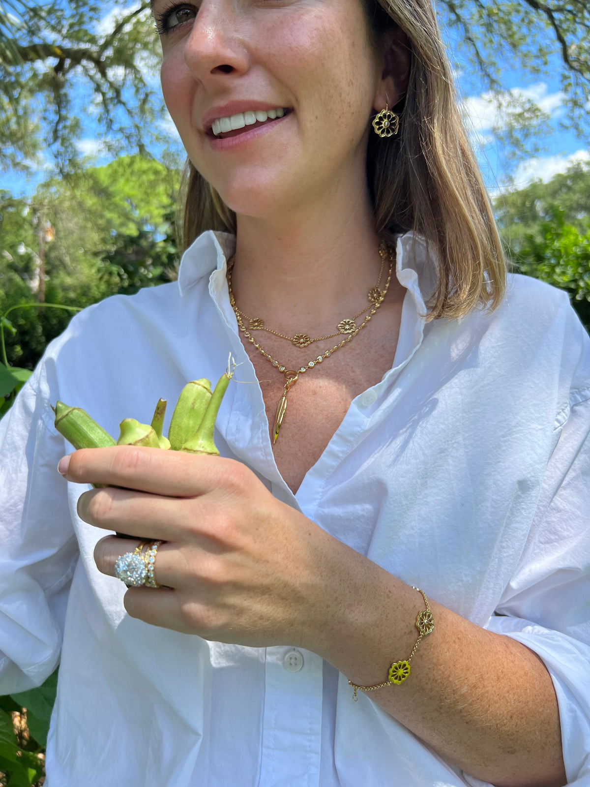 Okra Drop Earrings