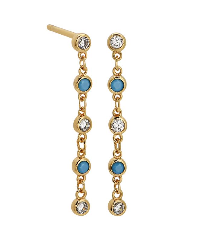 Turquoise Scattered Sparkle Drop Earrings