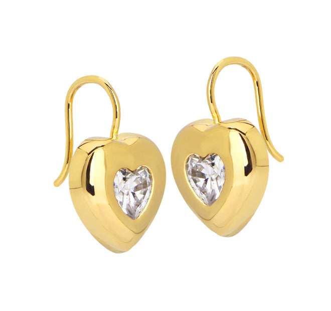 Puffy Heart Drop Earrings