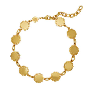 Engravable Scalloped Station Bracelet