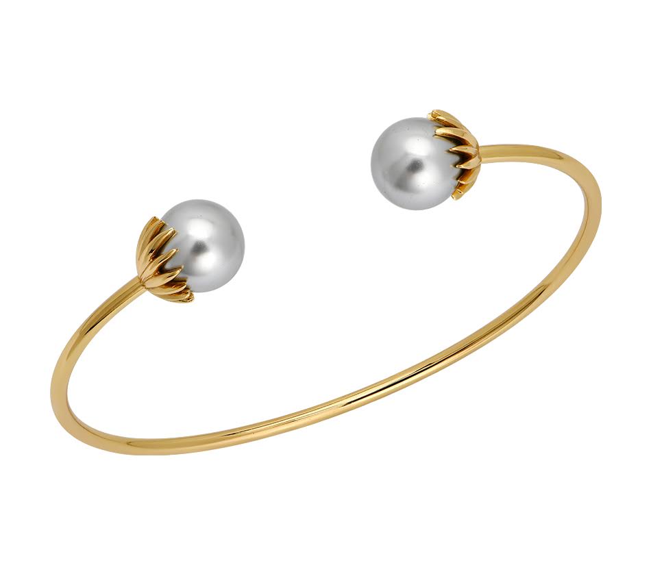 Pearl Palm Frond Bangle