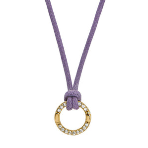 Wisteria Purple Charm Cord Necklace