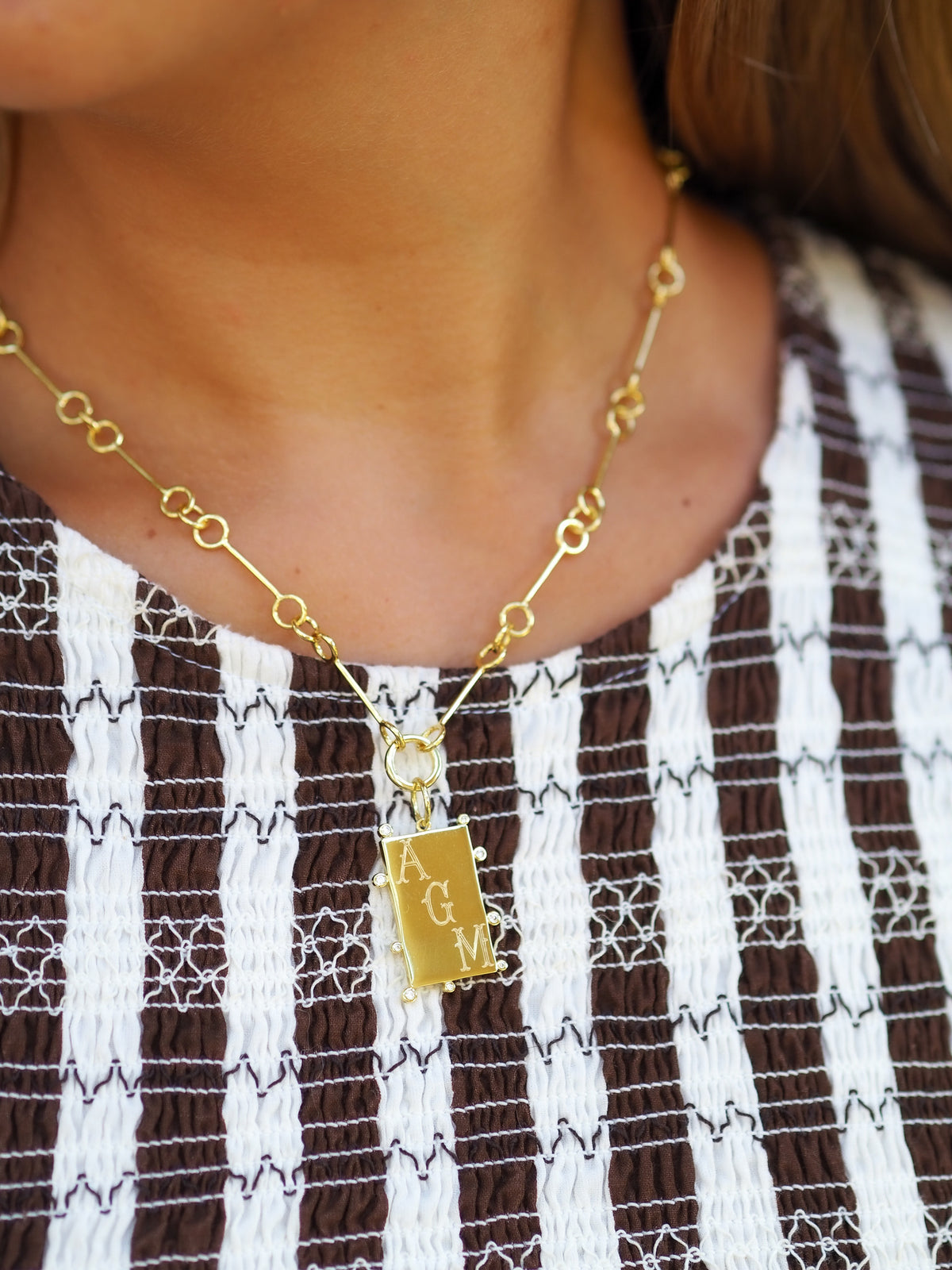 Engravable Sprinkle Rectangle Charm