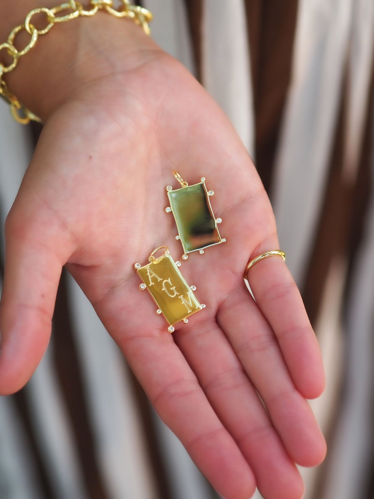 Engravable Sprinkle Rectangle Charm