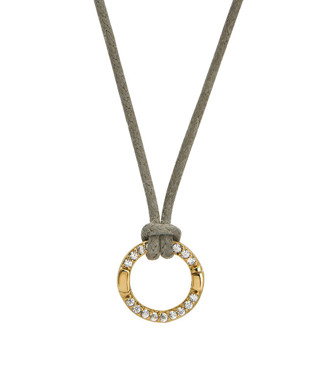 Sand Taupe Charm Cord Necklace