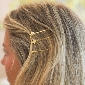 CZ Heart Hair Pin