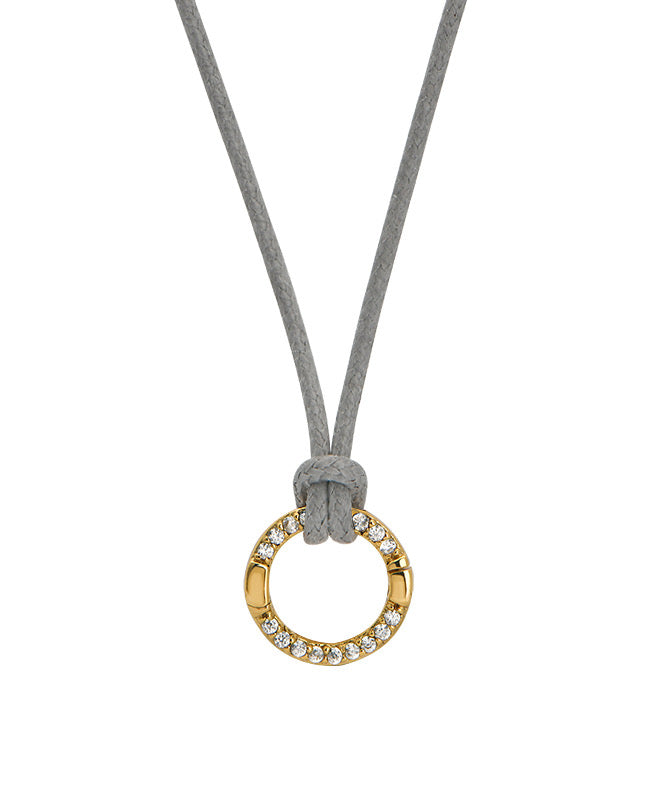 Sea Glass Grey Charm Cord Necklace