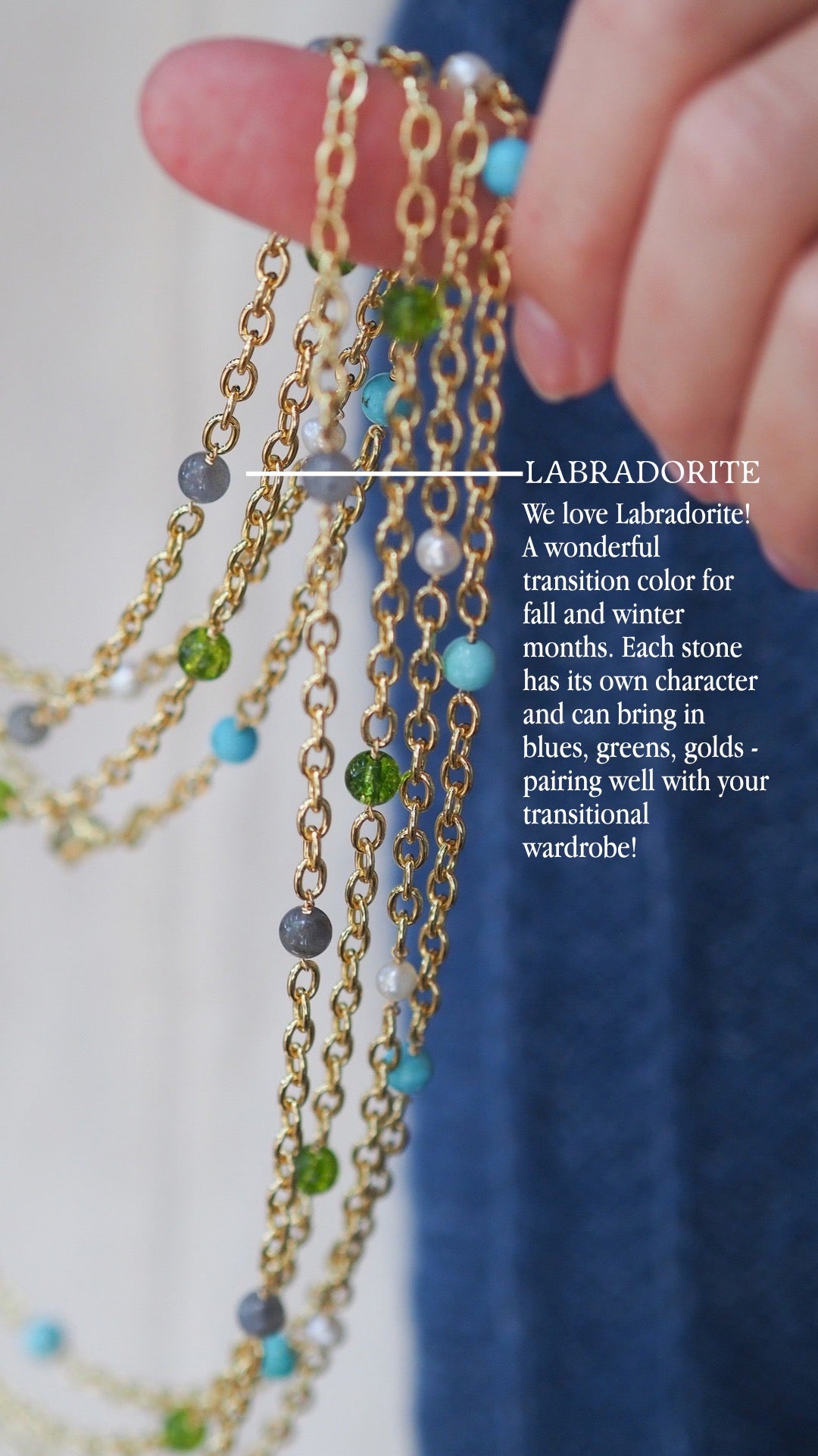 Labradorite Thick Cable Chain-30 Inches