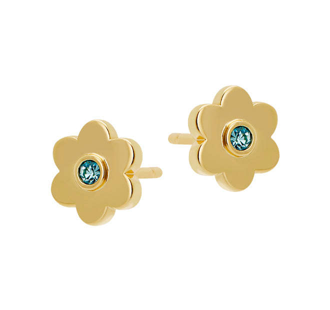 aquamarine daisy studs