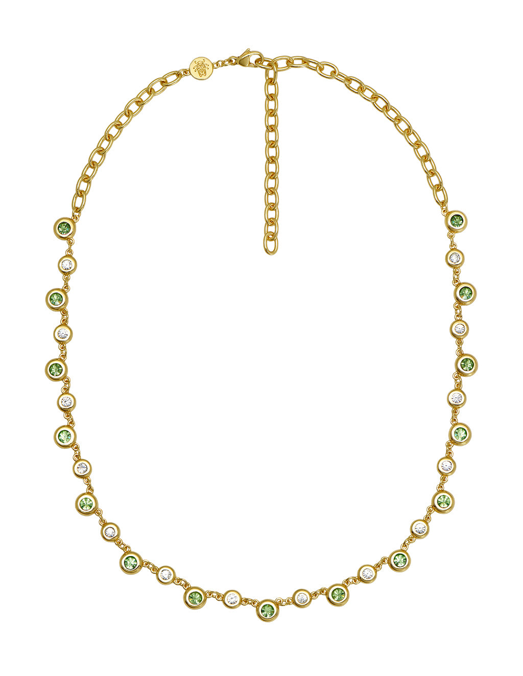 august birthstone bezel necklace