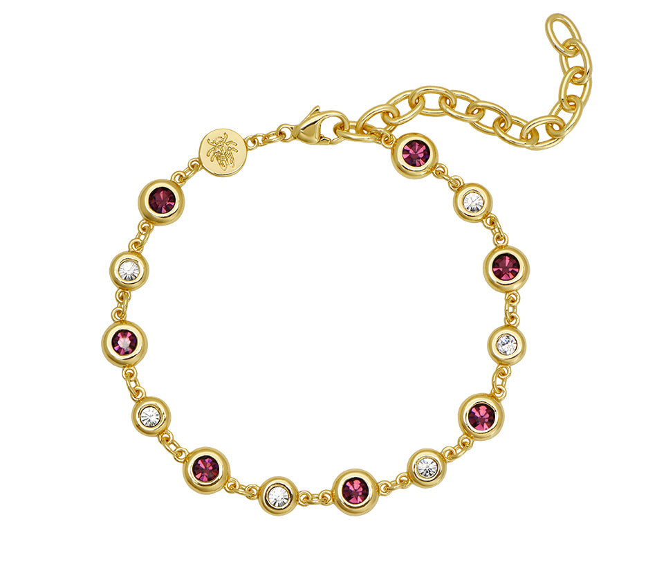 february birthstone bezel bracelet