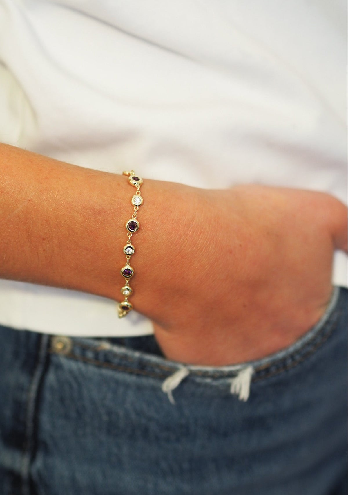 february birthstone bezel bracelet1