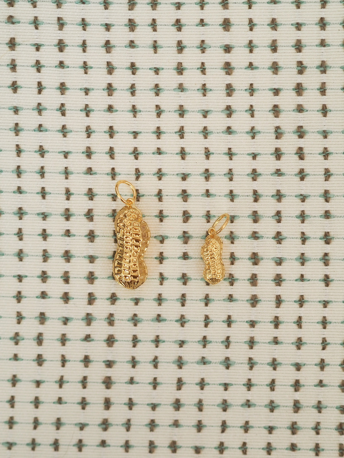 large peanut charm and baby peanut charm