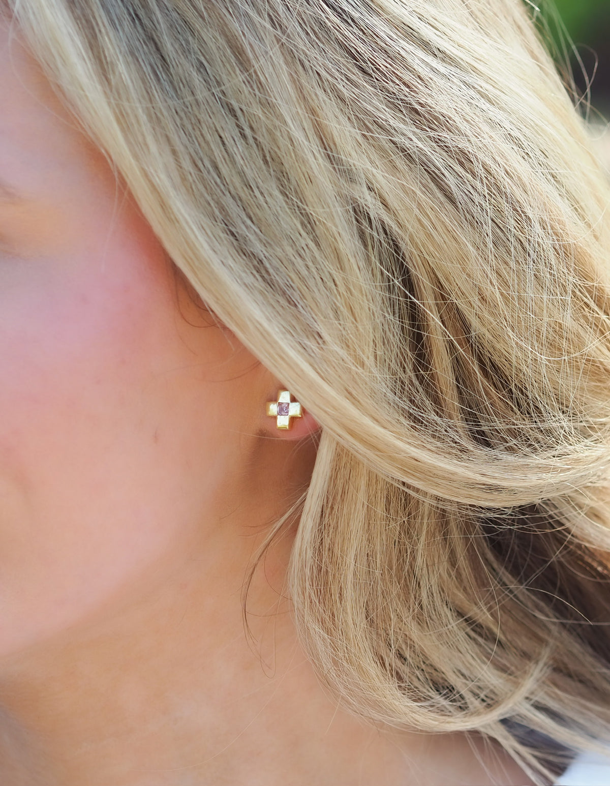 pink cz cross studs1