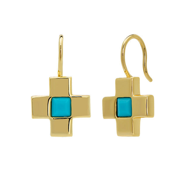 turquoise cross drops