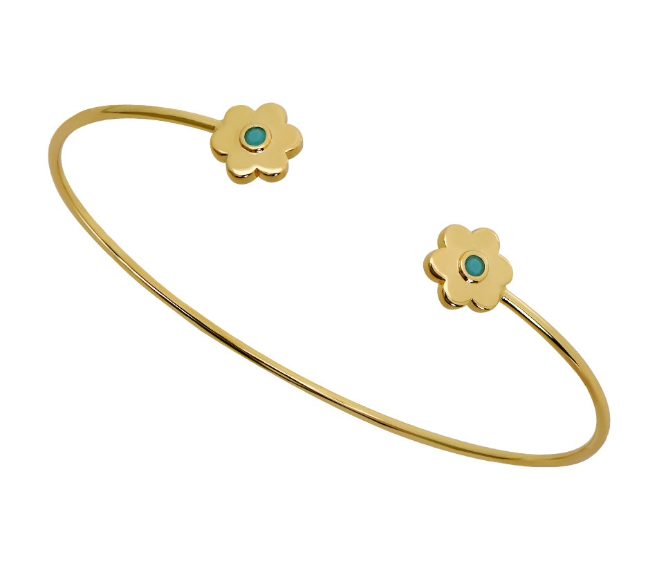turquoise daisy cuff