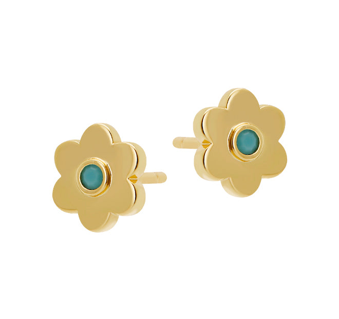 turquoise daisy studs