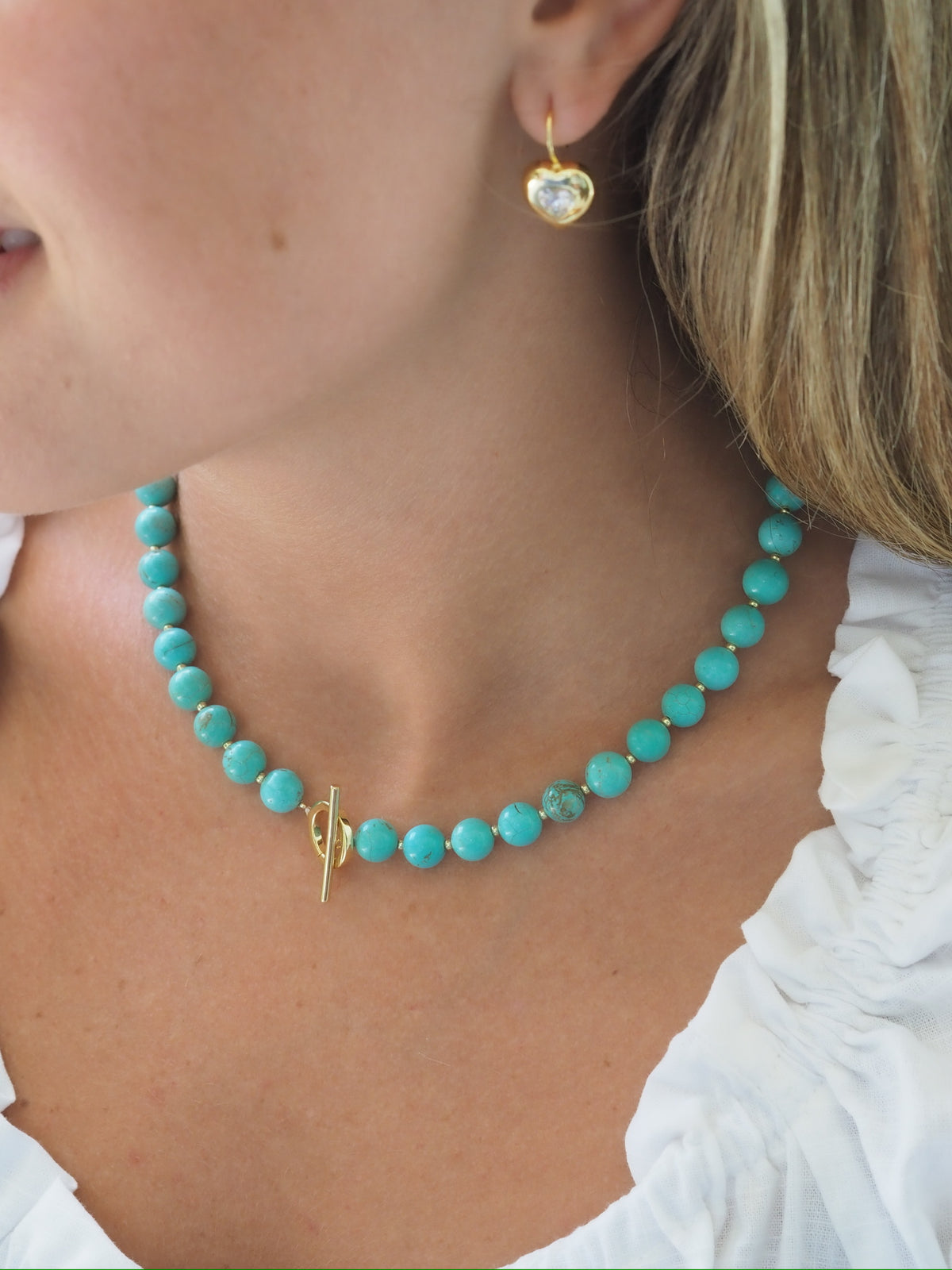 turquoise gemstone toggle charm necklace3