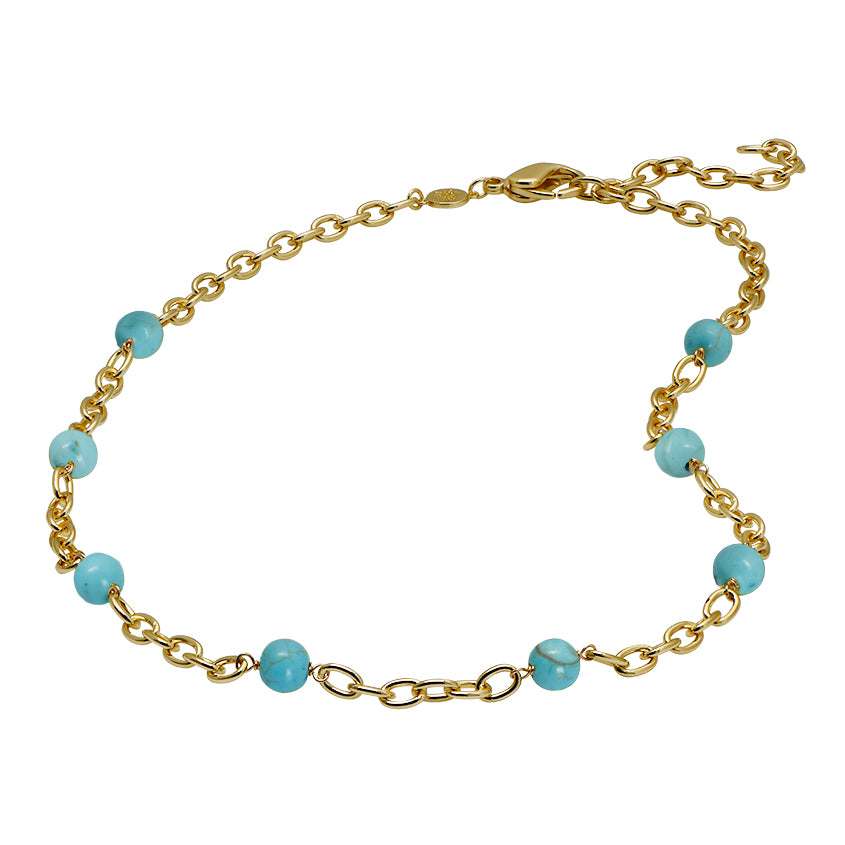 turquoise thick cable chain