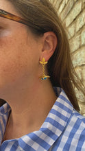 Load and play video in Gallery viewer, Turquoise Bug Fob Earrings
