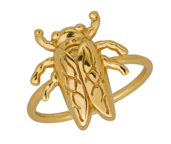 Gold Egyptian Scarab Beetle Ankh Cross Ring | Factory Direct Jewelry