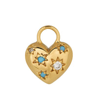 Load image into Gallery viewer, Blue Skies Heart Earring Charms
