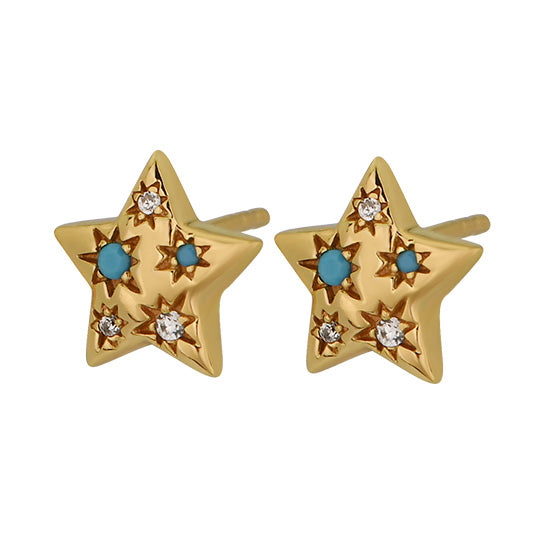 Blue Skies Star Stud Earrings