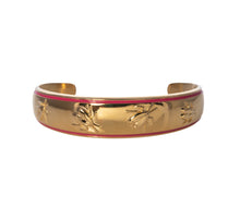 Load image into Gallery viewer, Camellia Pink Enamel Bug Cuff
