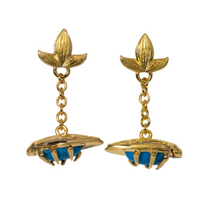 Turquoise bug fob earrings Goldbug Collection