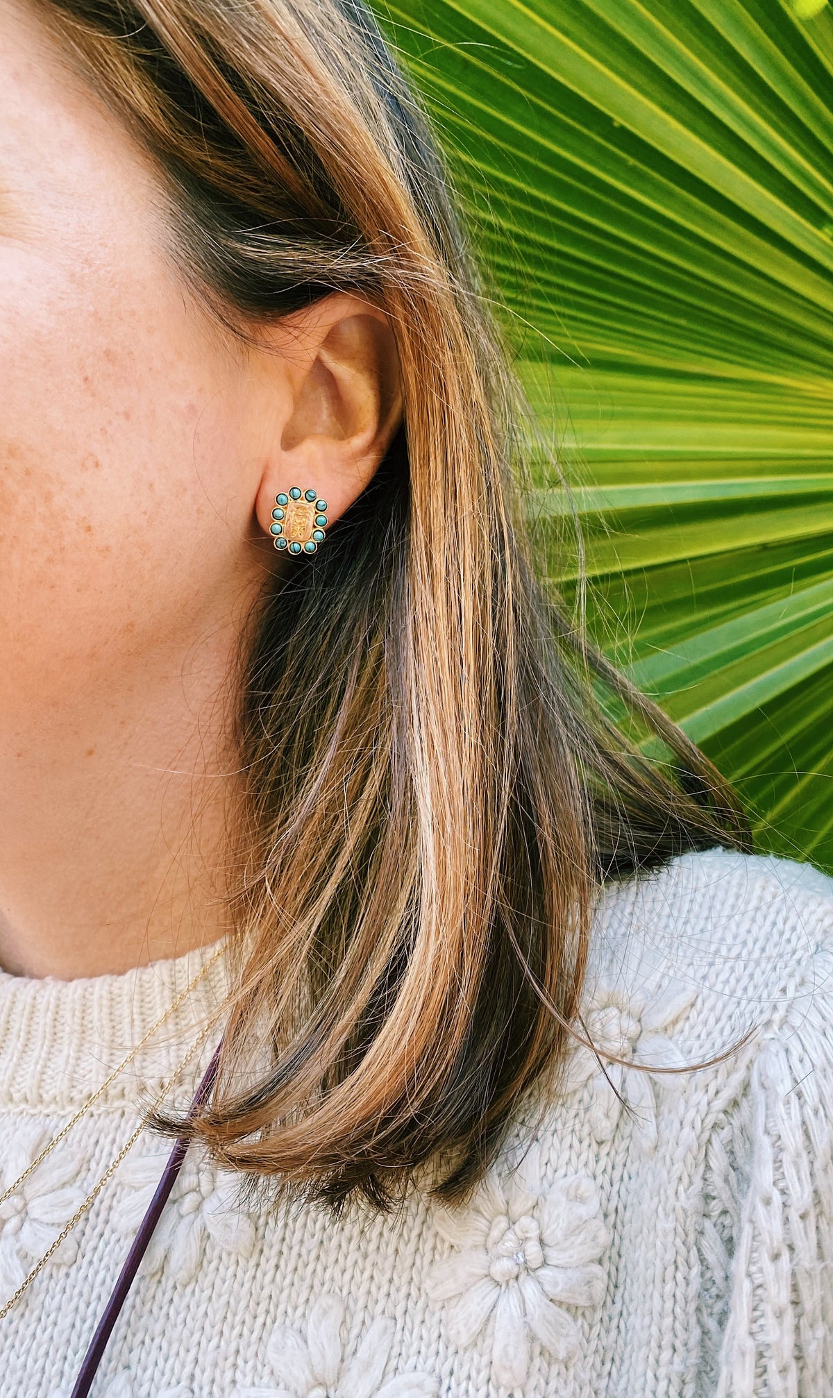 Turquoise Crest Earrings
