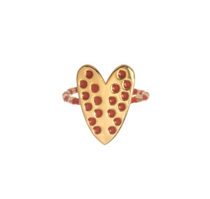 Love on Top Heart Ring- Tomato Red